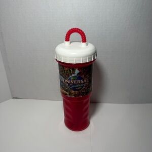 Universal Studios Orlando Resort Cup Tumbler Bottle w Straw Lid Red